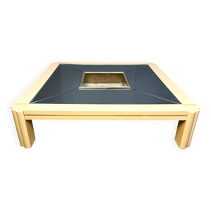 Table basse vintage en laque par Alain Delon pour Maison Jansen, années 1970