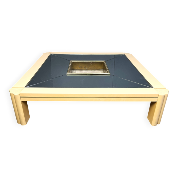 Table basse vintage en laque par Alain Delon pour Maison Jansen, années 1970