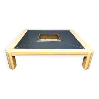Vintage lacquer coffee table by Alain Delon for Maison Jansen, 1970s
