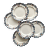 6 flat plates in ironstone "Diderot" Longwy