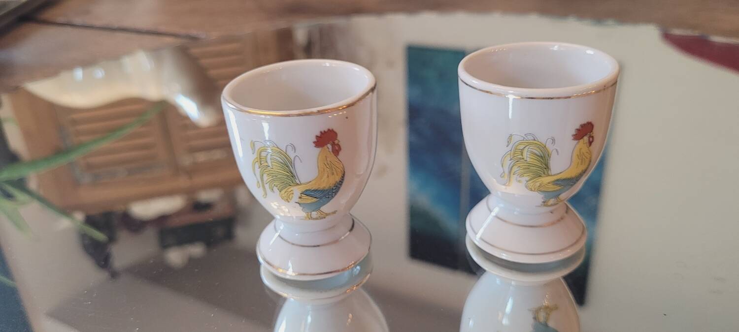 French rooster egg cups