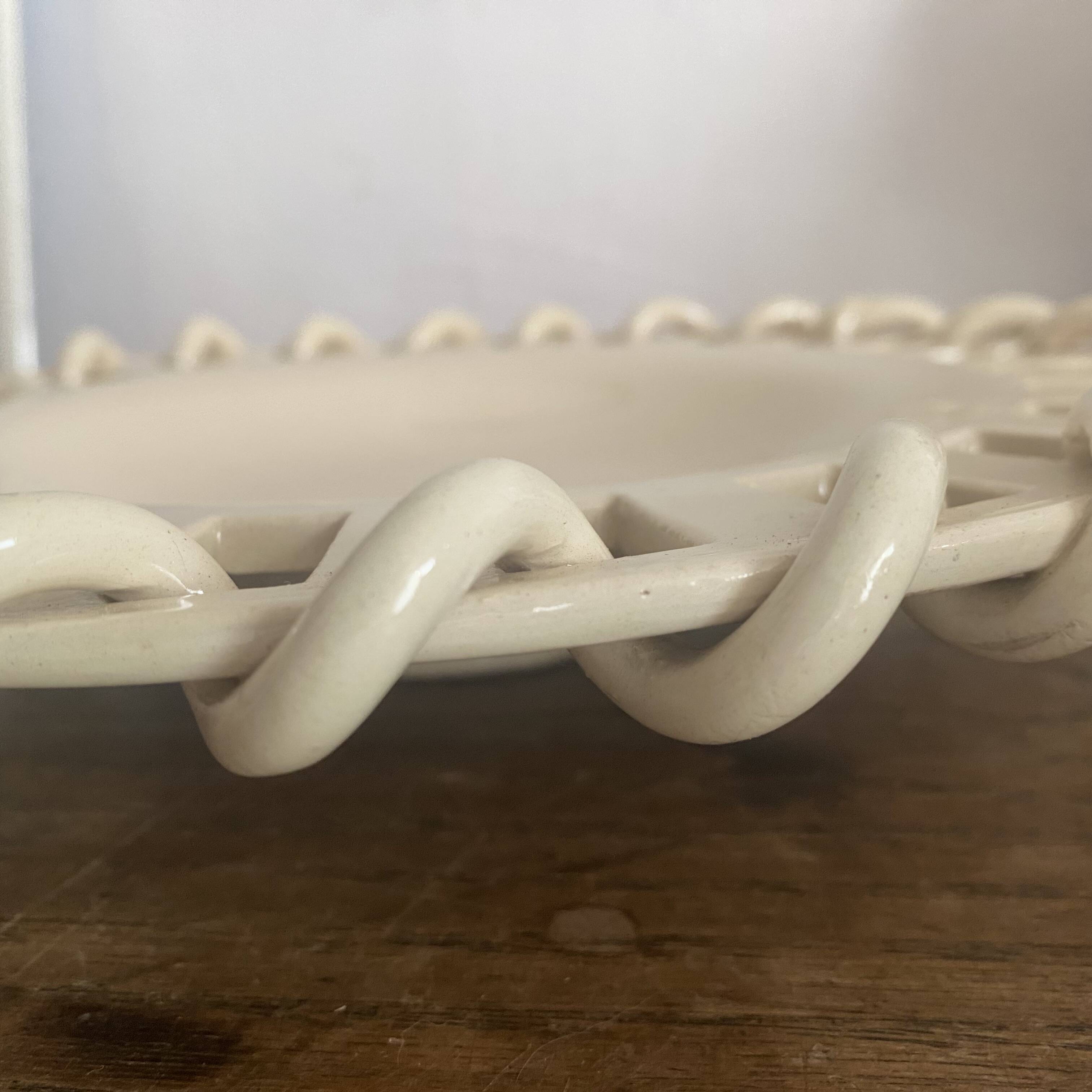 Plate, openwork ceramic catchall Malicorne