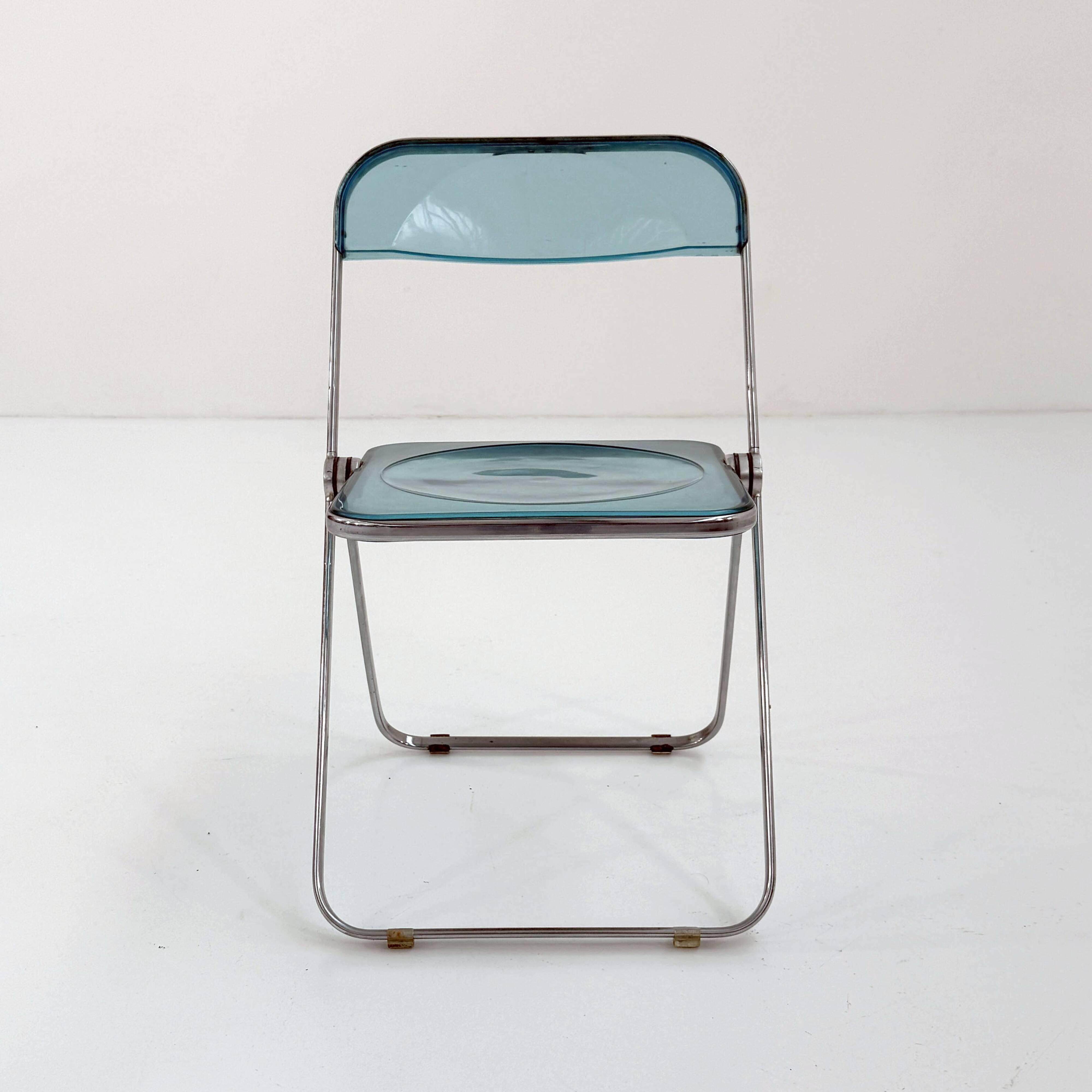 Blue Plia Chair by Giancarlo Piretti for Castelli, 1960