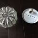 Round ceiling lamp in bubbled glass / vintage 60s-70s