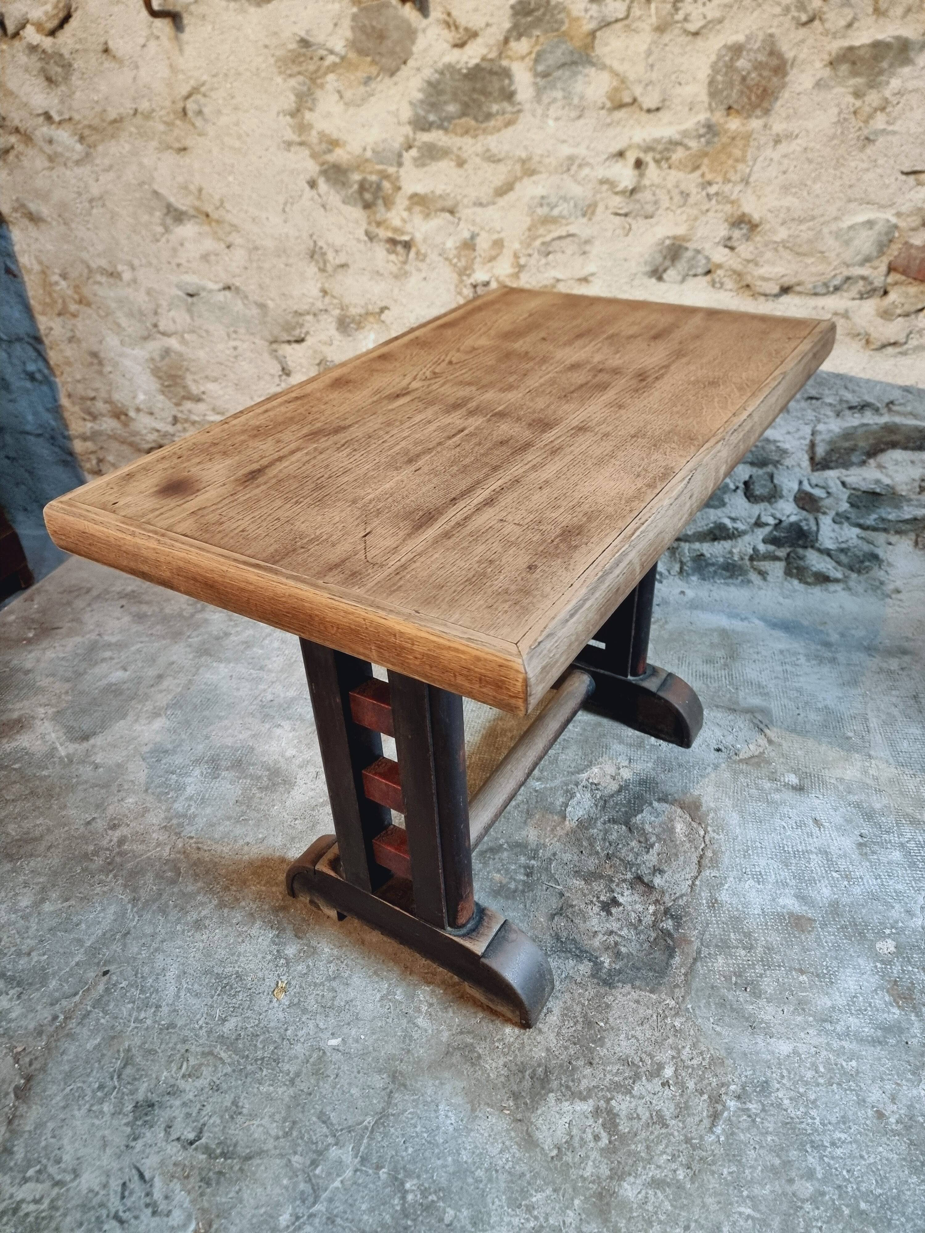 Antique oak bistro table – France, 1920s