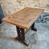 Antique oak bistro table – France, 1920s