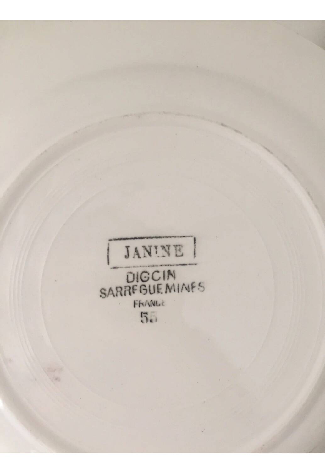 Assiettes à dessert Digoin modèle Janine