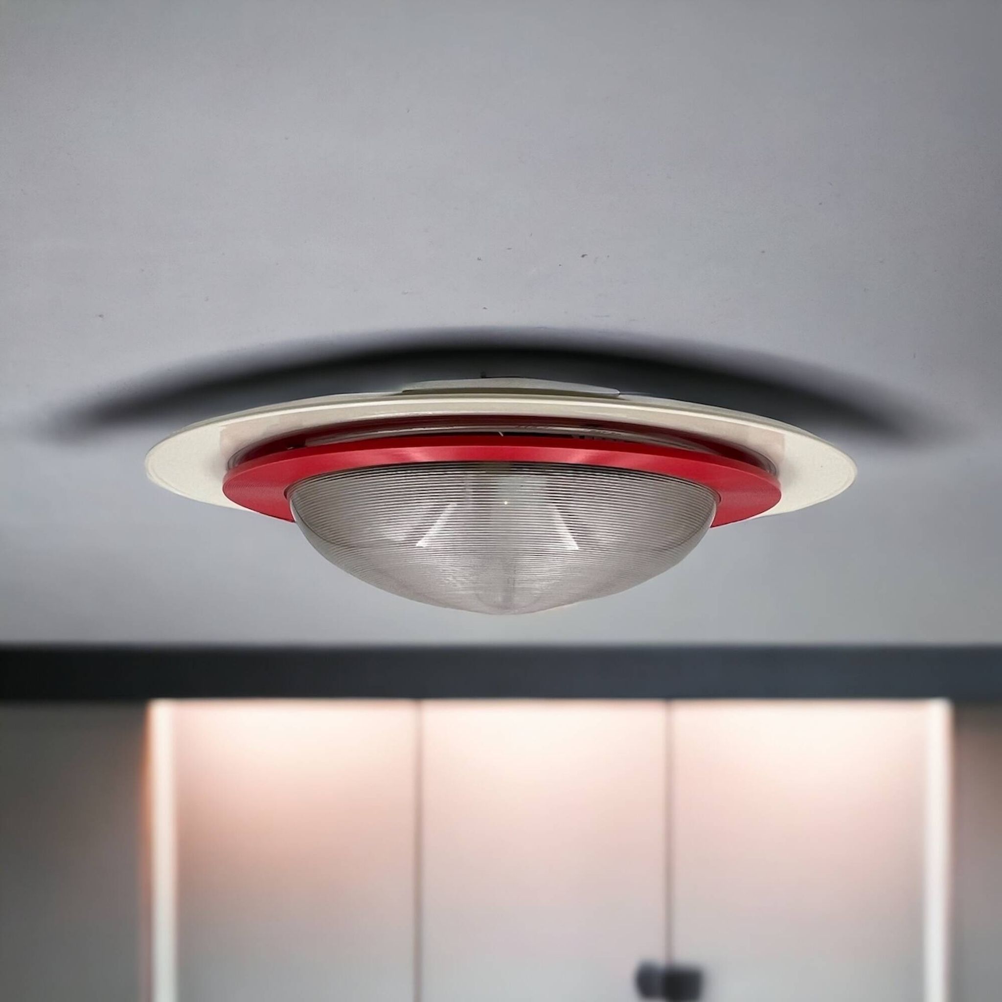 Luci Milano ‘Sat 50’ Flush Mount Lamp - Futuristic Design New Old Stock 80s