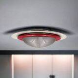 Luci Milano 'Sat 50' Flush Mount Lamp - Futuristic Design New Old Stock 80s