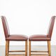 Set of 4 English style dining chairs in cognac-colored leather