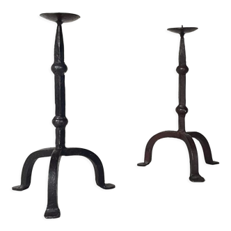 Pair of brutalist candlesticks, 1950 vintage