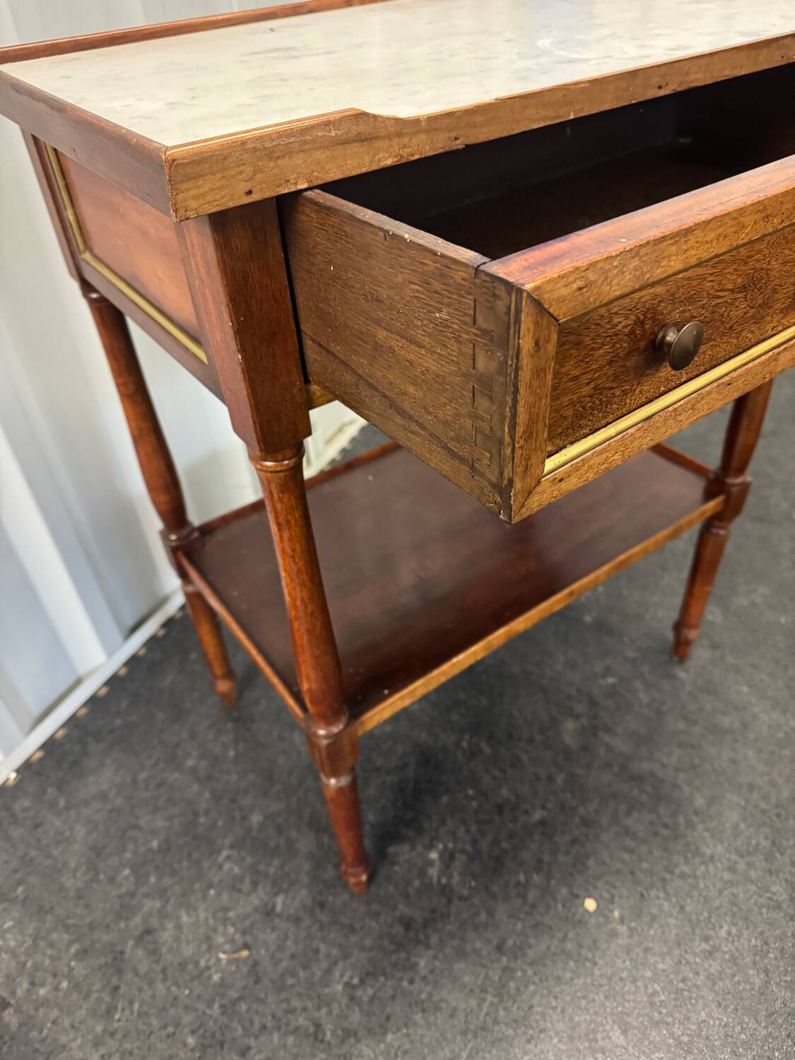 White marble console