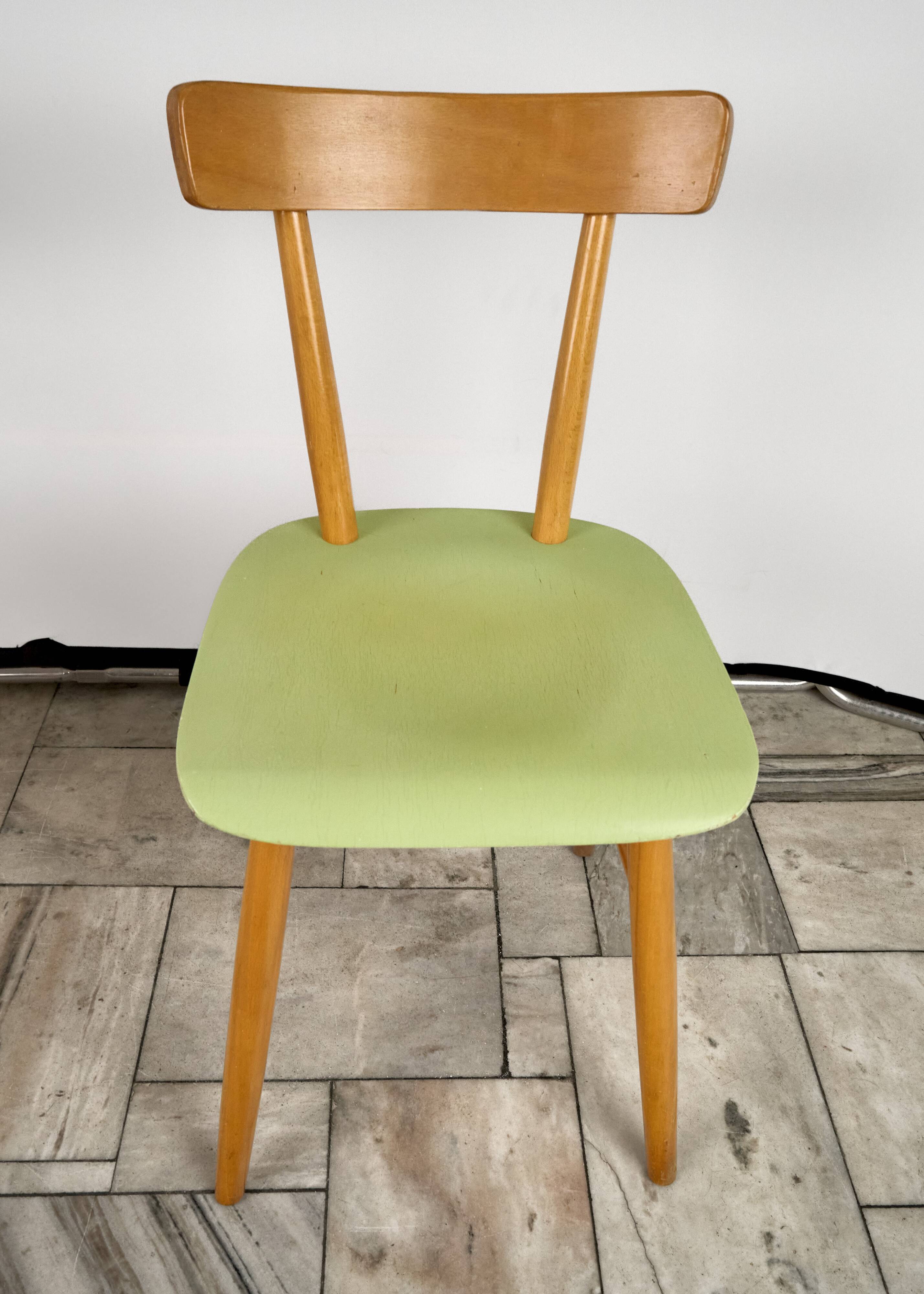 Set of 2 Beech Chairs, 1960s, Czechoslovakia