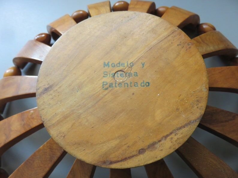 Teak fruit basket Scandinavian style 60s 70s