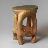 Unique Carved Stool From Single Piece of Wood