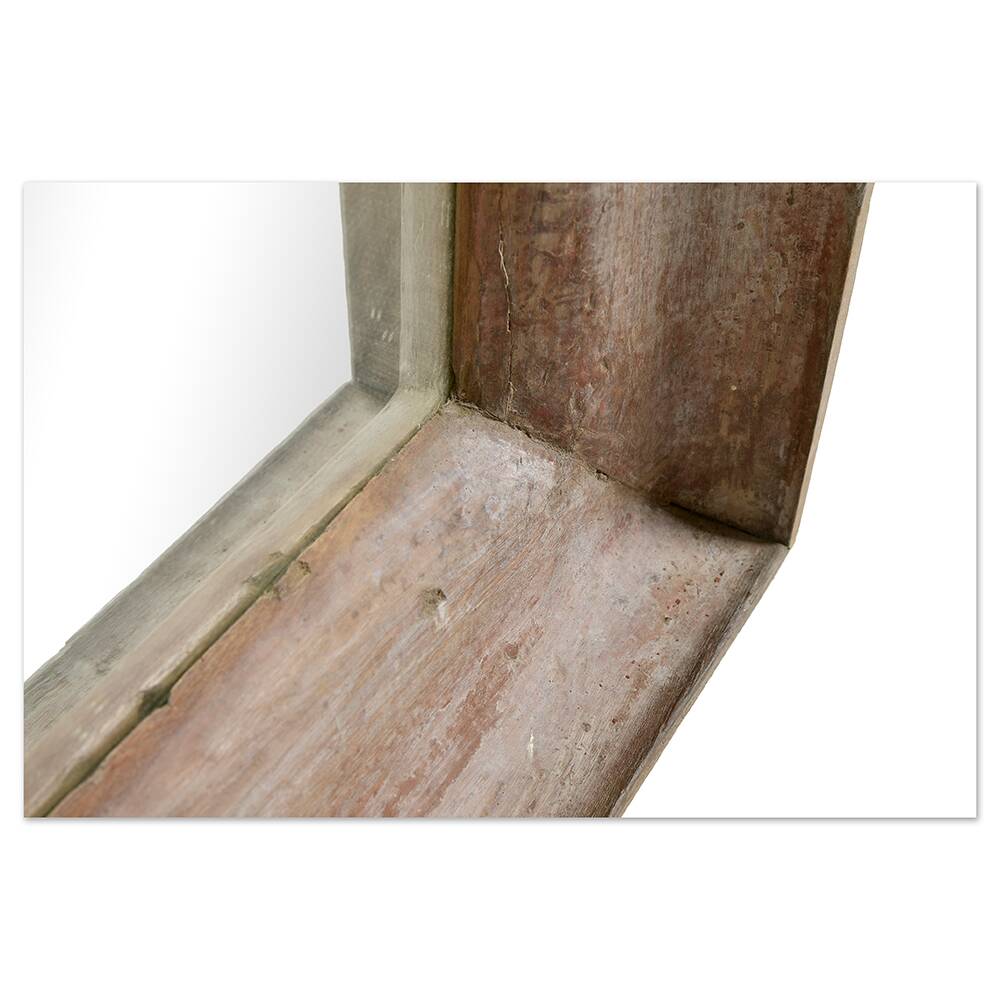 Large antique solid wood mirror (124 x 75 x 11cm)