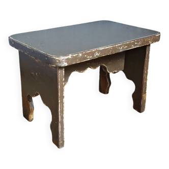 Mini-bench stool in old patinated solid wood