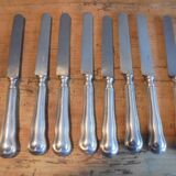 8 old silver metal knives