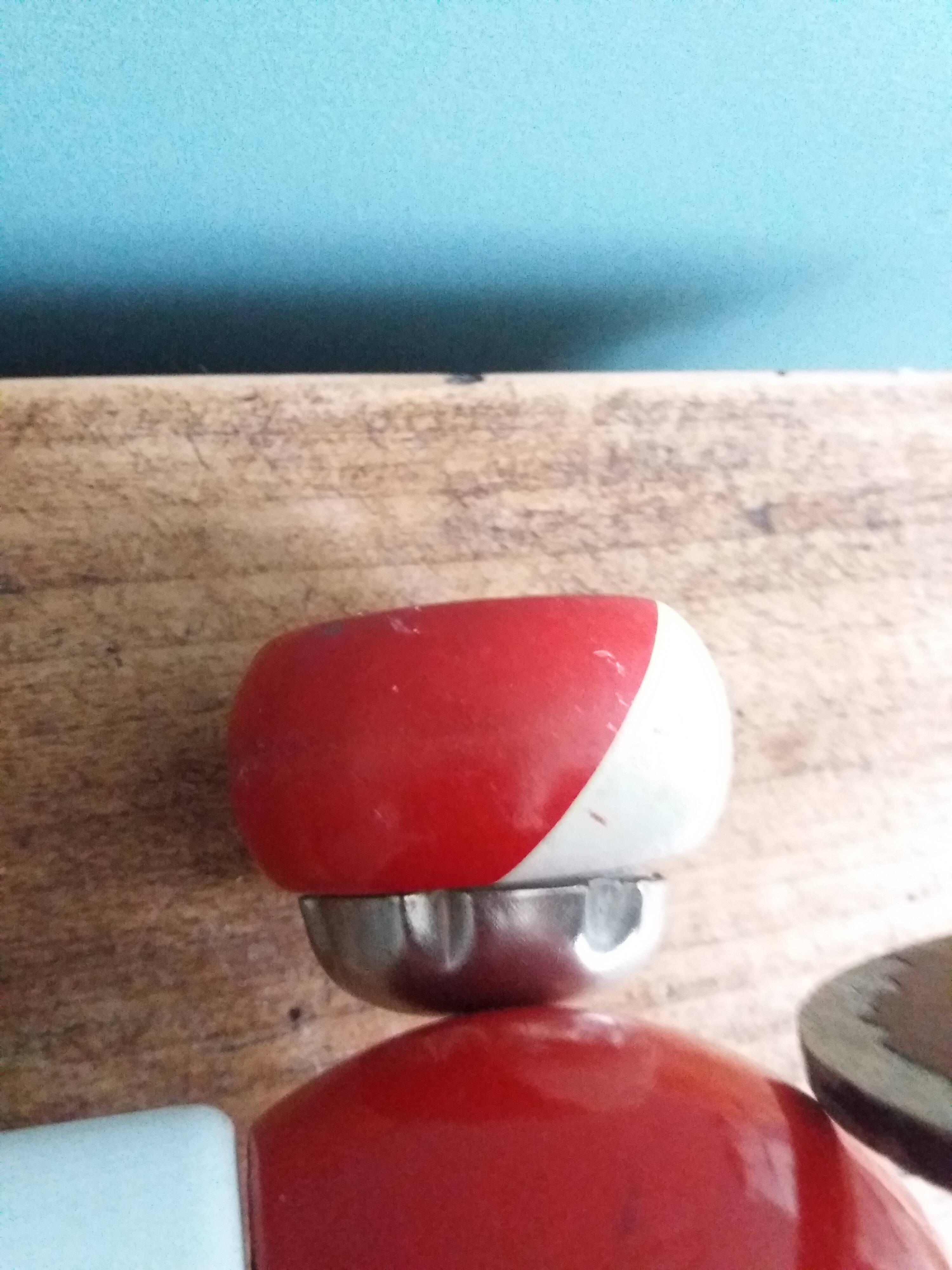 Lacquered wooden pull-along dog toy