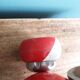 Lacquered wooden pull-along dog toy