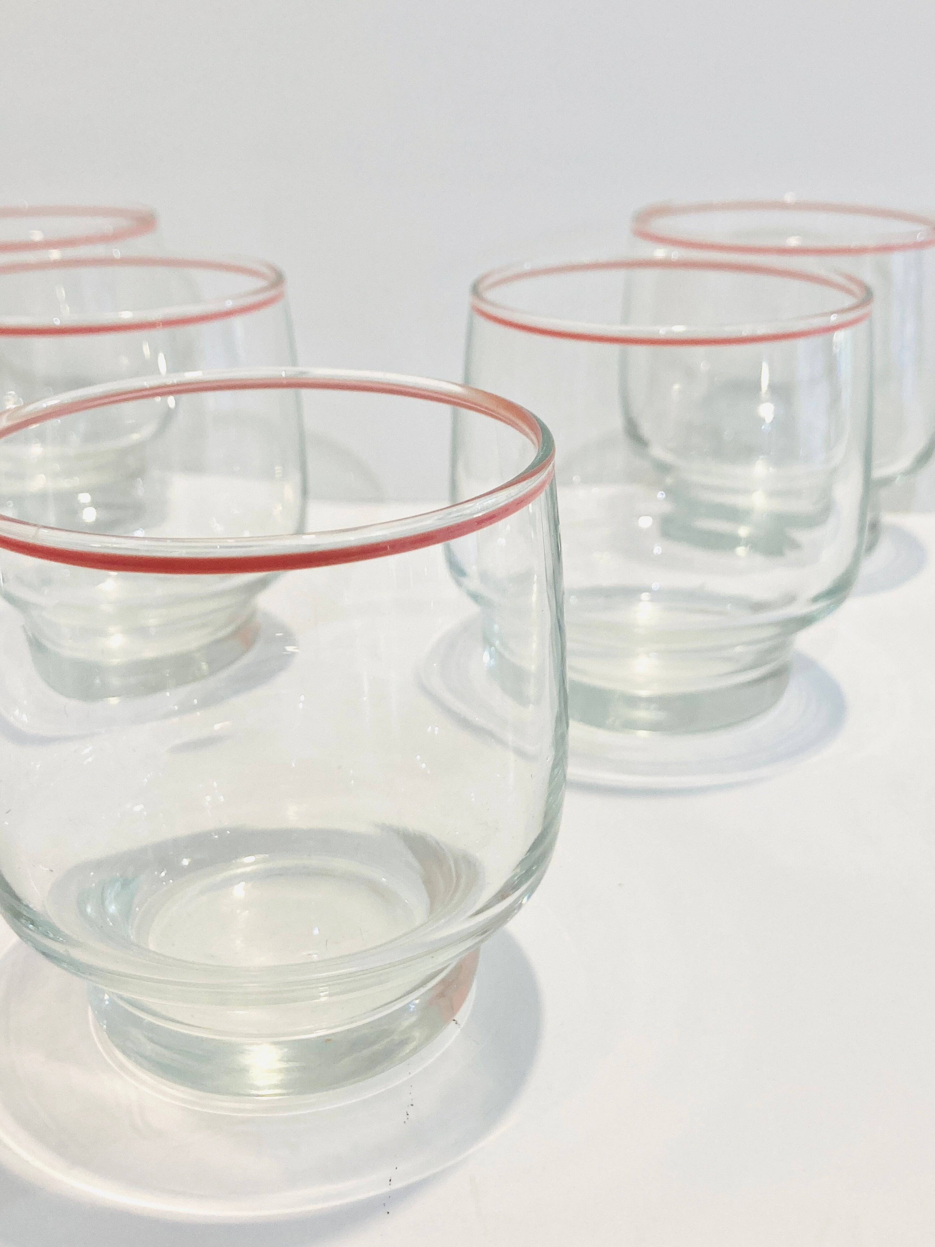 5 verres de cantine en verre