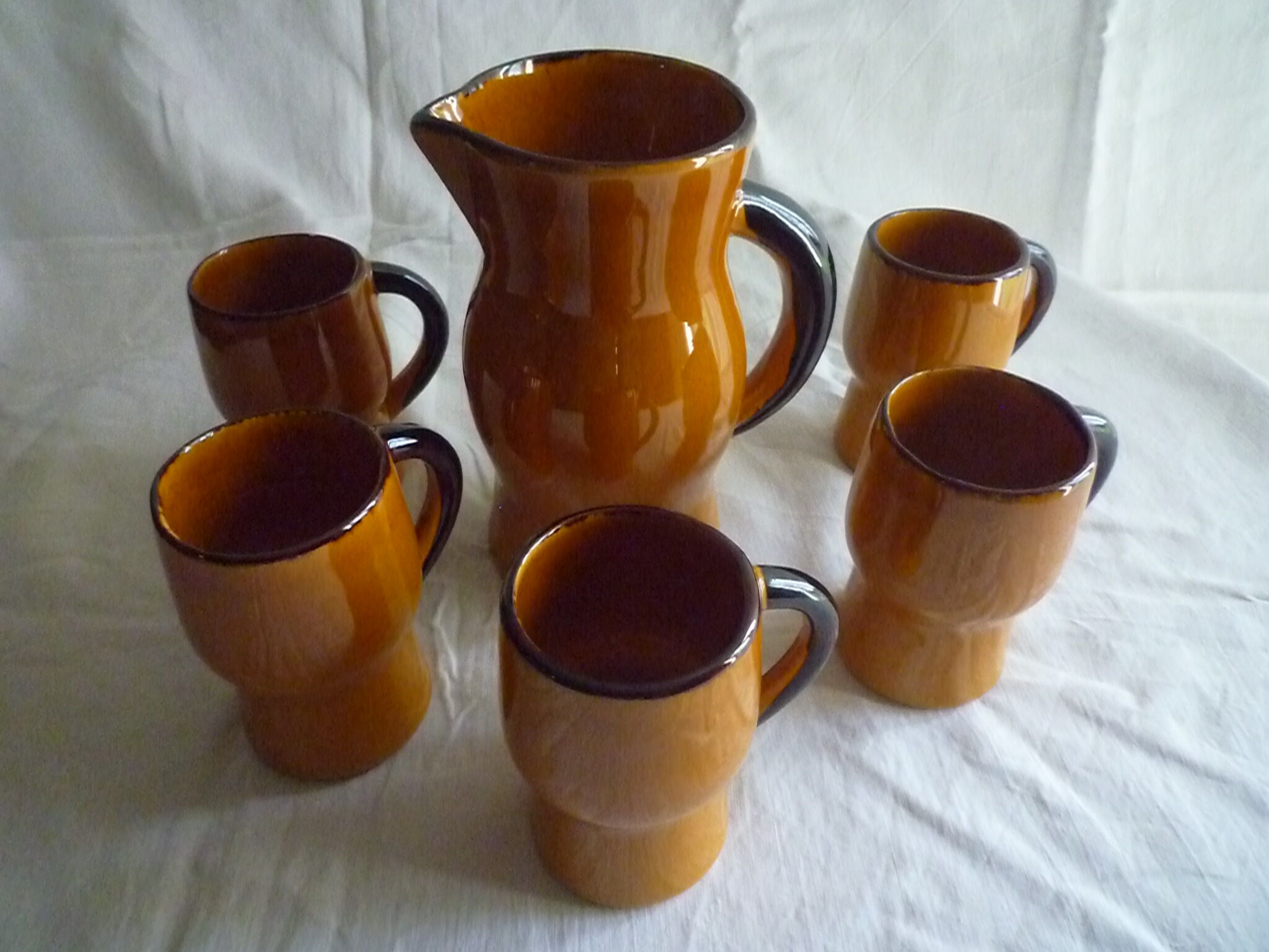 Service to orangeade in glazed earth, 1970s