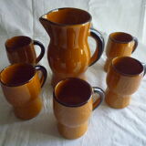 Service to orangeade in glazed earth, 1970s