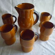 Service to orangeade in glazed earth, 1970s