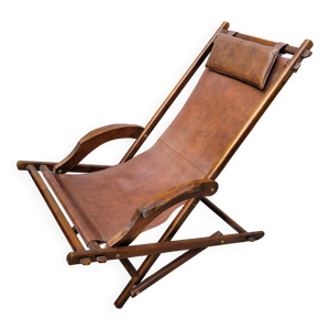 Chaise longue à bascule - cuir