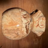 Round vase in mixed earth signed