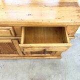 Buffet & Mirror XXL "Workshop Spirit" Set – Patinated Pine