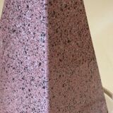 Pyramidal lamp base in Brussels porcelain with pink terrazzo effect