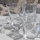Set of 6 conical glasses with glass ball feet