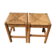 Pair of vintage beech stools seated mulched