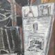 Painting modern still life painting with cubist bottle XXth