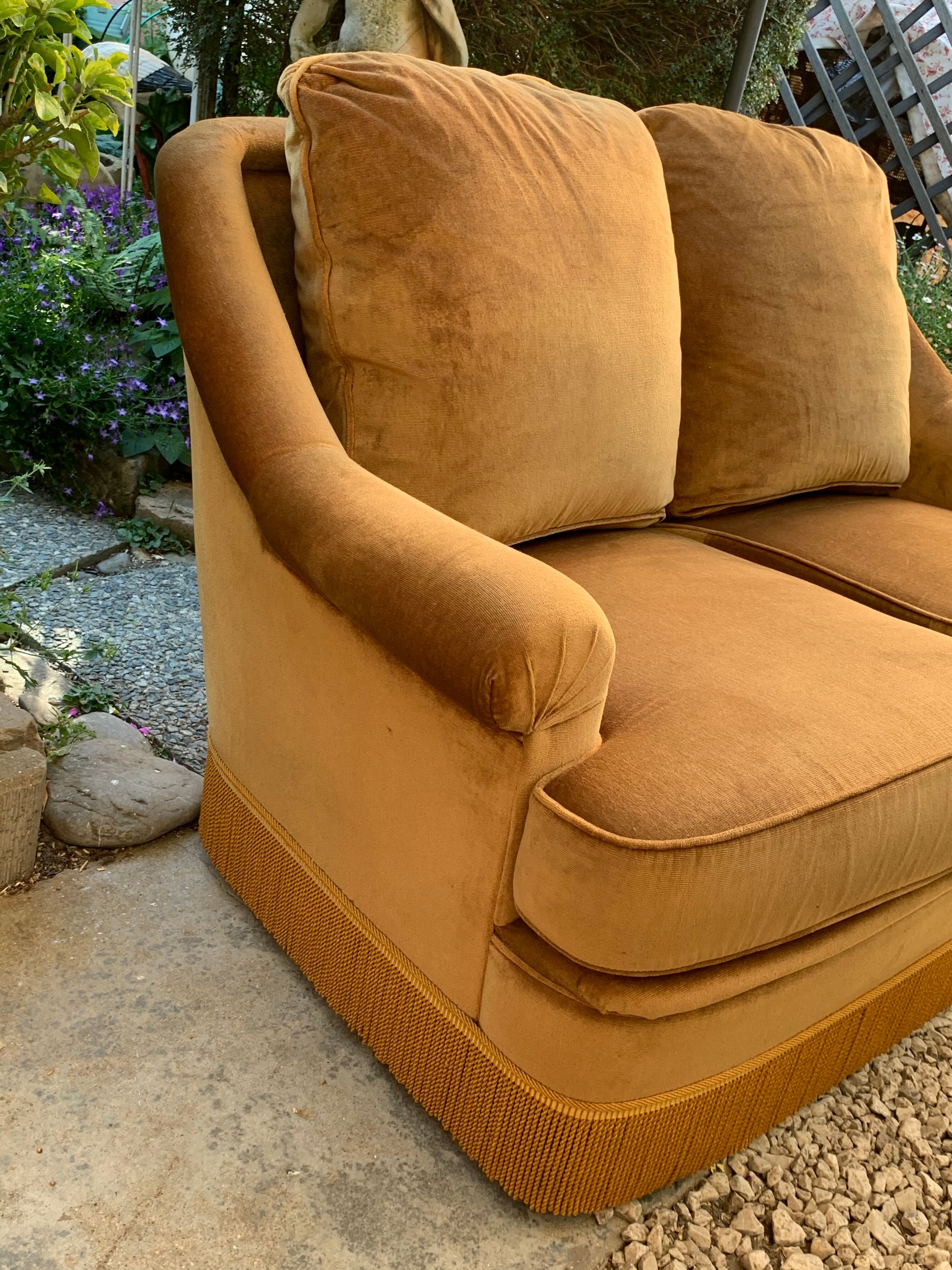 Golden velvet toad sofa