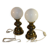 Pair of metal bedside lamps