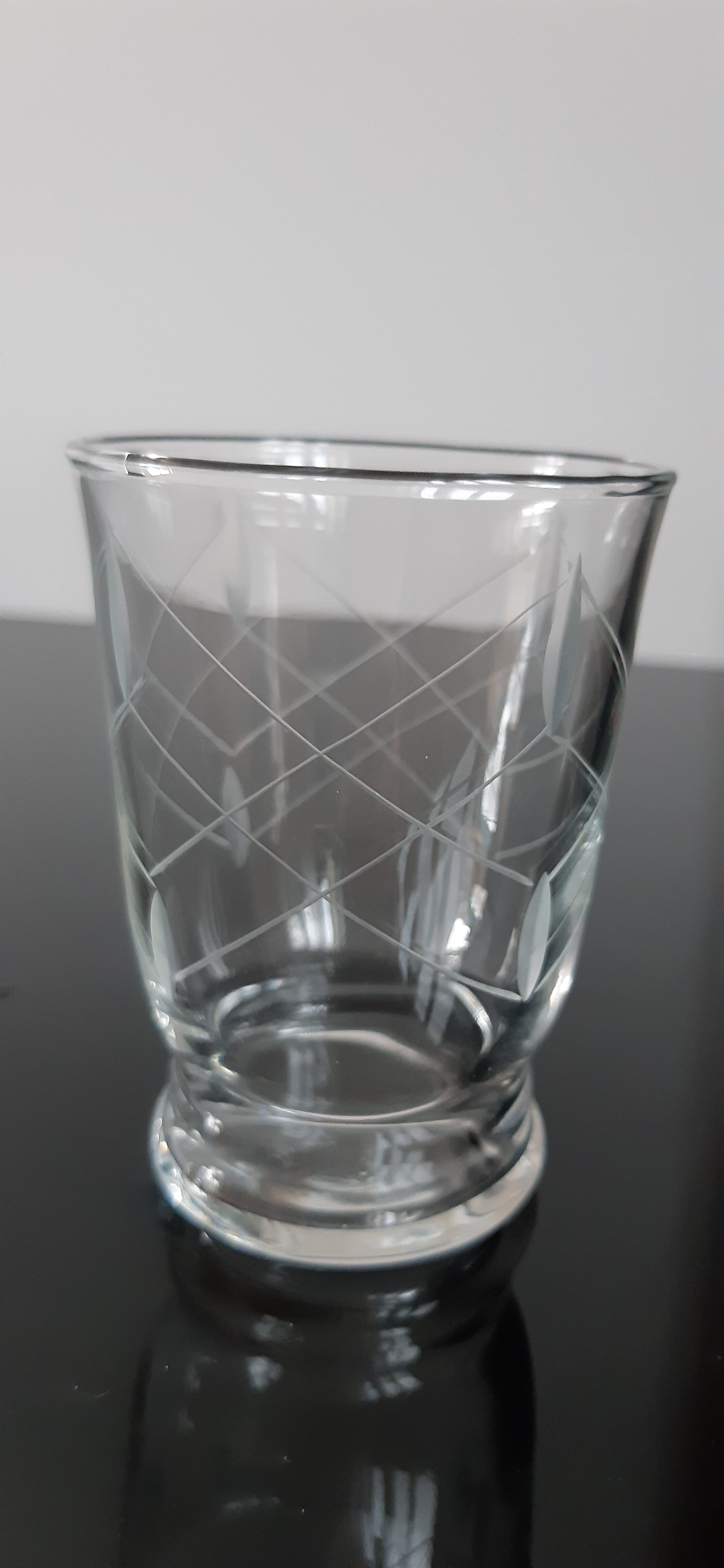 Lot de 6 verres à eau gravés années 50