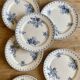 Set of 6 old dessert plates - Flore de Sarreguemines