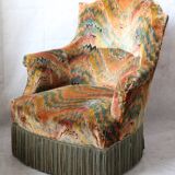 Multicolored velvet toad armchair