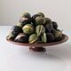 Trompe-l'œil fig plate in bread crumb ceramic, Andalusia, 1950s