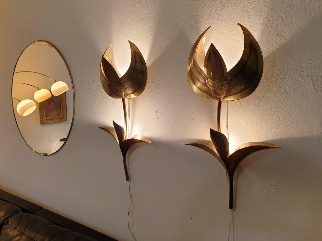 Brass flower sconces