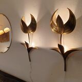 Brass flower sconces