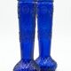 2 vintage cobalt blue pressed glass vases