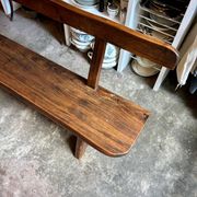 Aranjou dark wood dining table and 2 benches from the 70s/80s ☐ 200 x 89 cm