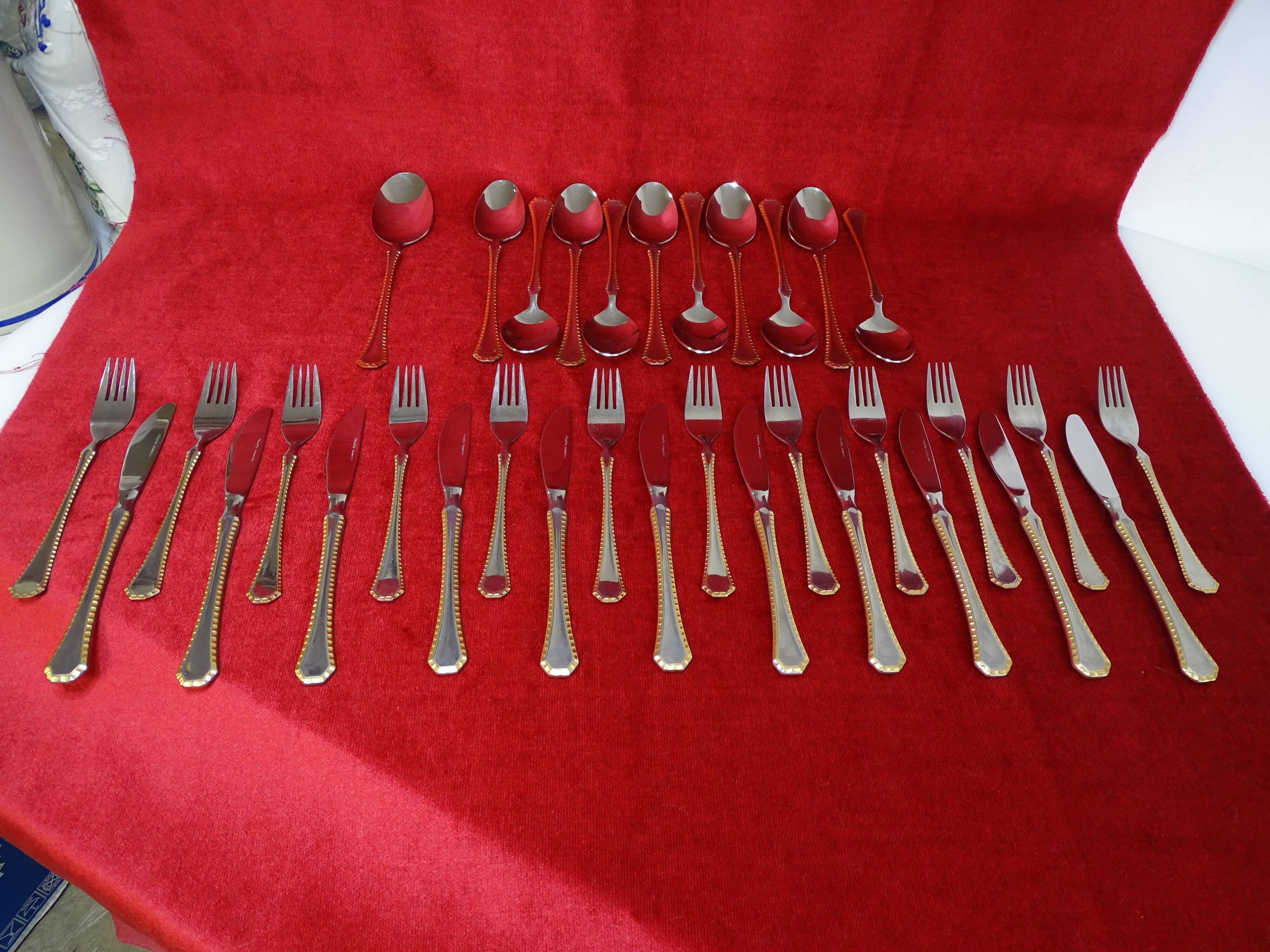 Householder Solingen Bestecke gold-plated 59 pieces in briefcase and bulk