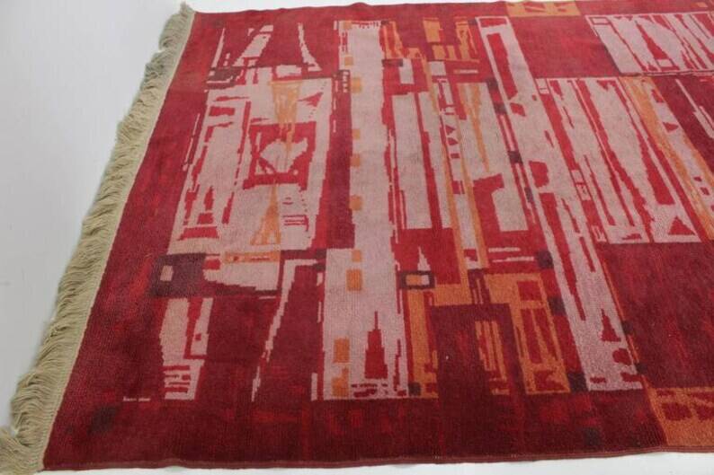 Tapis géométrique tchécoslovaque, années 1950