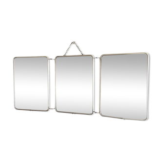 Miroir de barbier triptyque