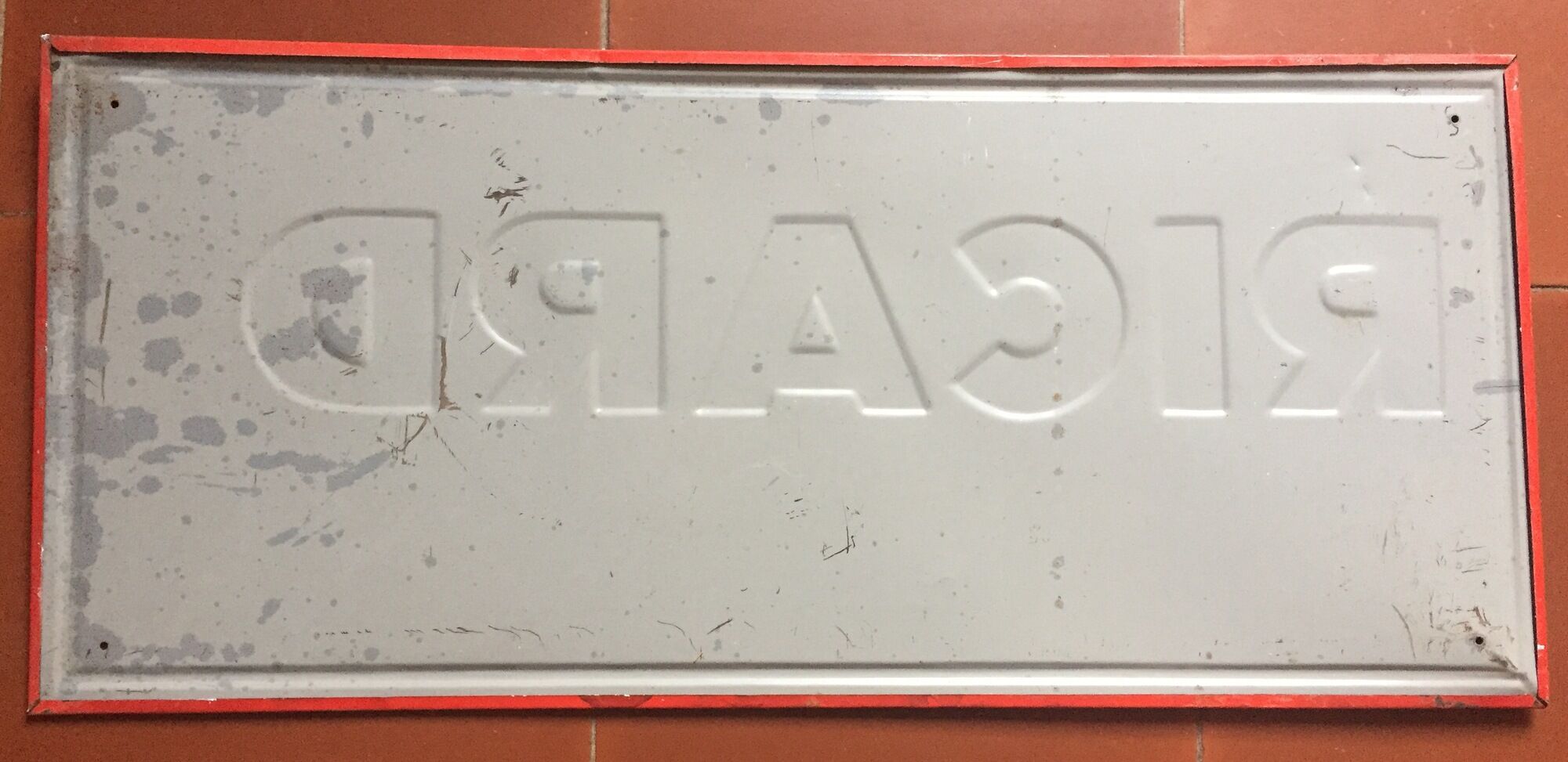 Former sheet metal plate "Ricard Anisette Liqueur" 22x49cm 1960