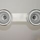 Ceiling lamp indus 2 large spots with a lampshade reflector aluminum